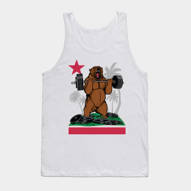 California bear lifting weights Tank Top by Louieloco